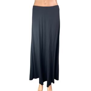 NEW NA-KD Women's Black Satin Low Rise Flowy Midi Maxi Straight A-Line Skirt M